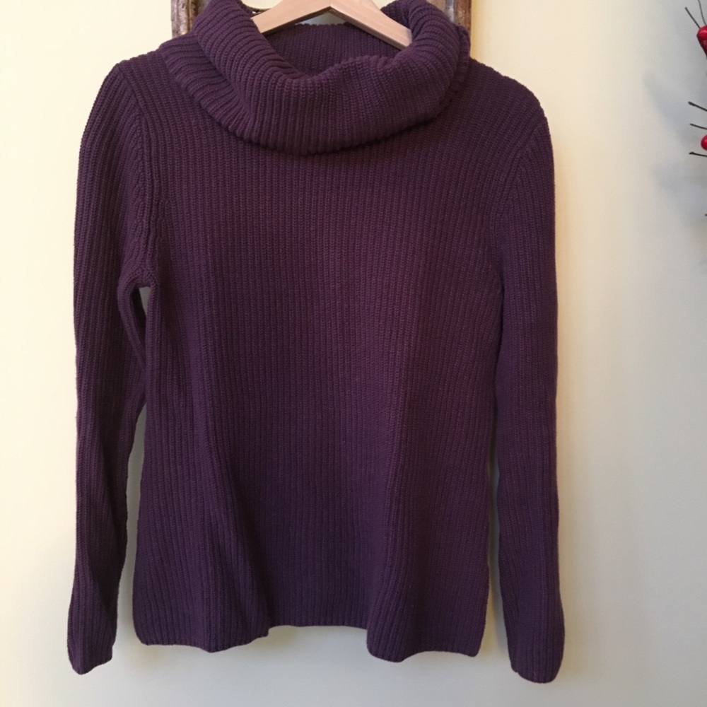 LL Bean purple turtleneck sweater